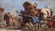 TIEPOLO, Giovanni Domenico The Building of the Trojan Horse The Procession of the Trojan Horse into Troy USA oil painting artist